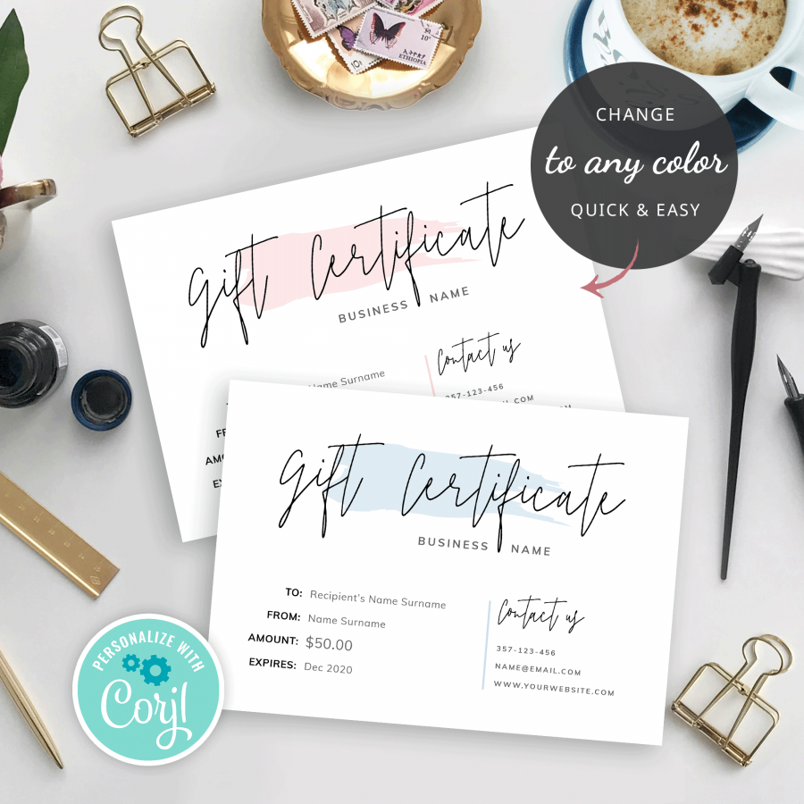 Gift Certificate Maker Template: Printable Gift Voucher Certificates