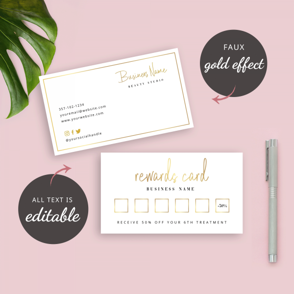 Rewards Card Template Printable Loyalty Stamp Card