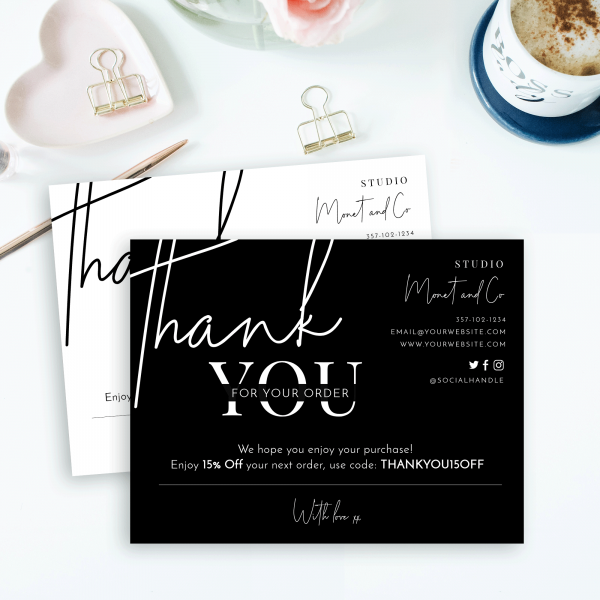 MINI Thank You Card Template - Printable Business Thank You Cards