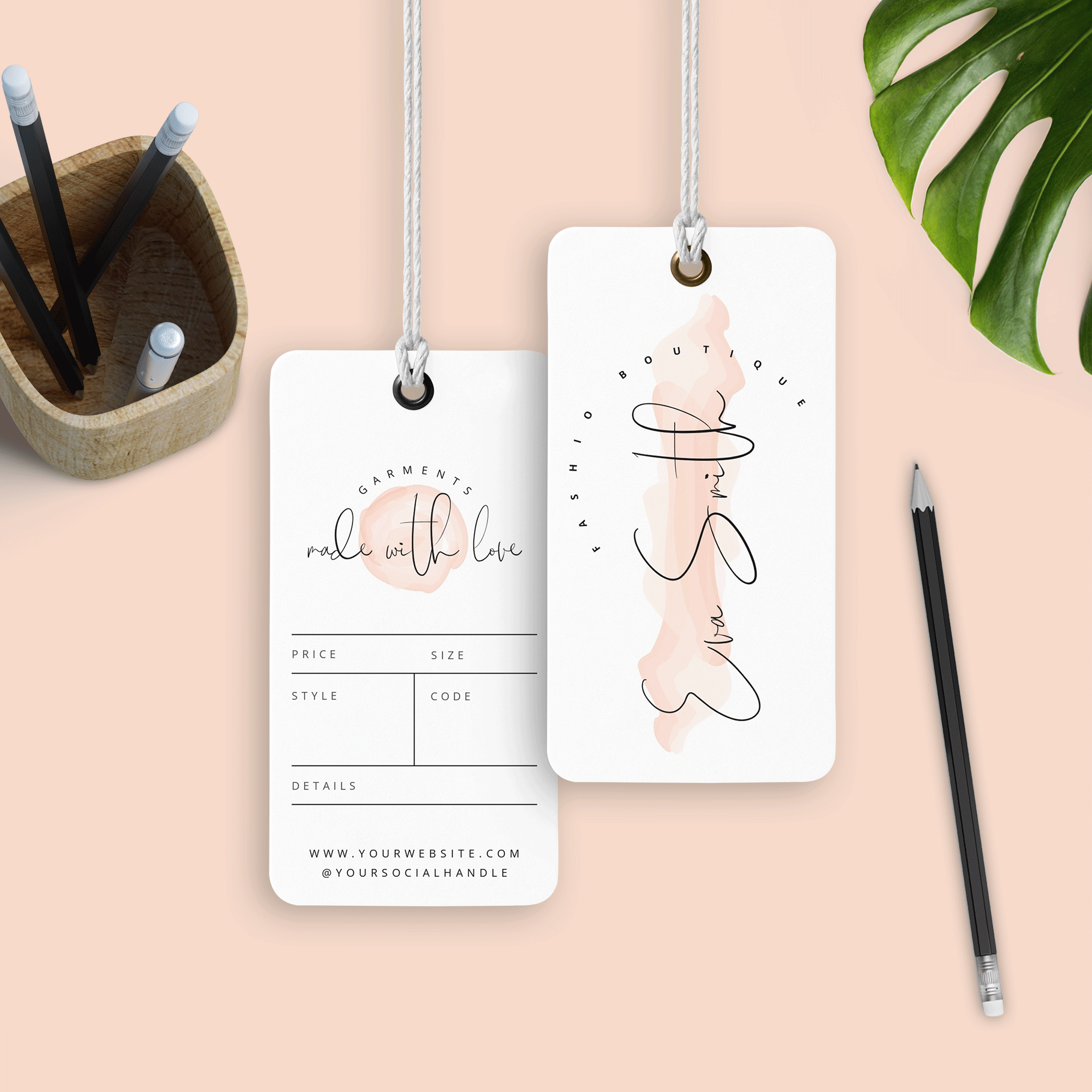 cream hang tag