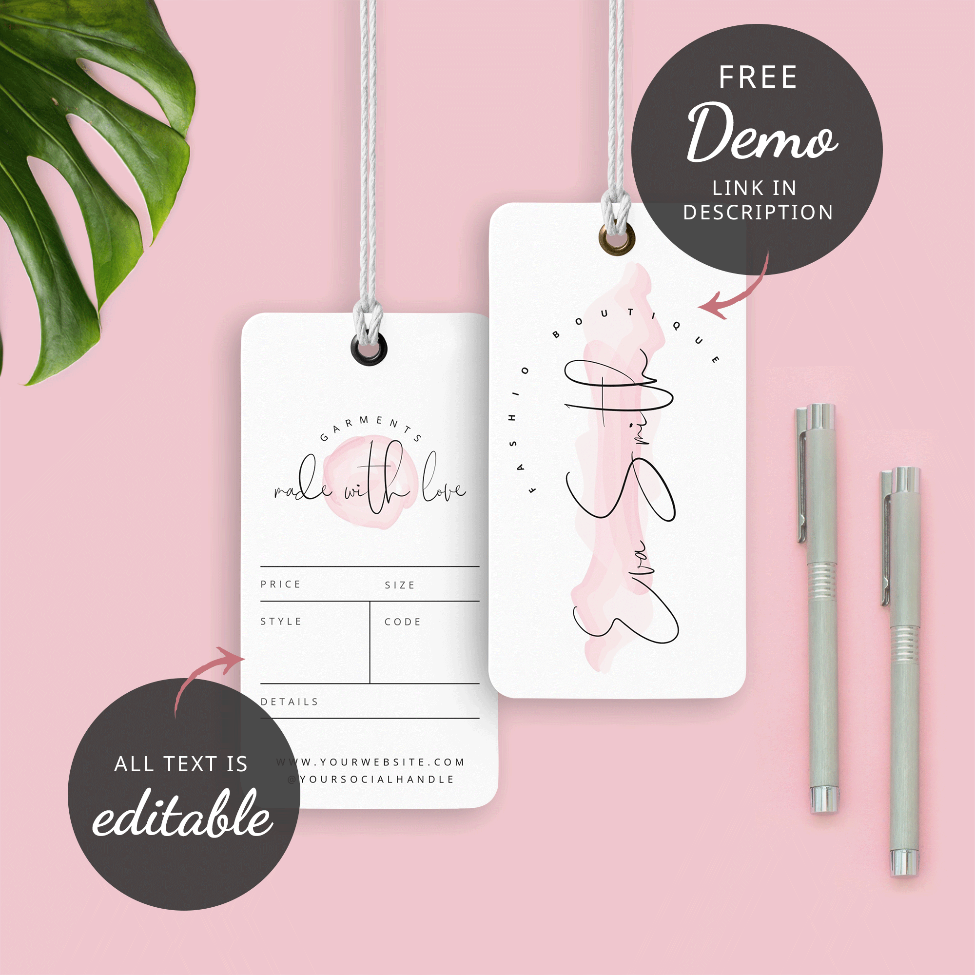 editable watercolour tag