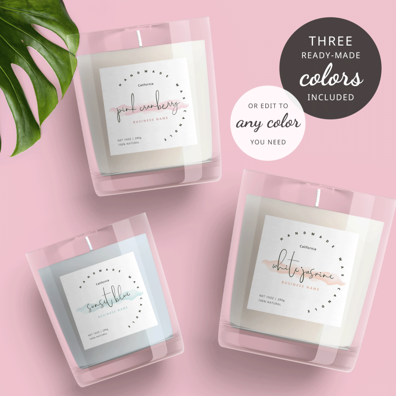 watercolor design custom product labels template