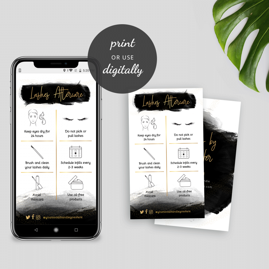 Eyelash Extension Care Tips Template: Lash Extension Aftercare