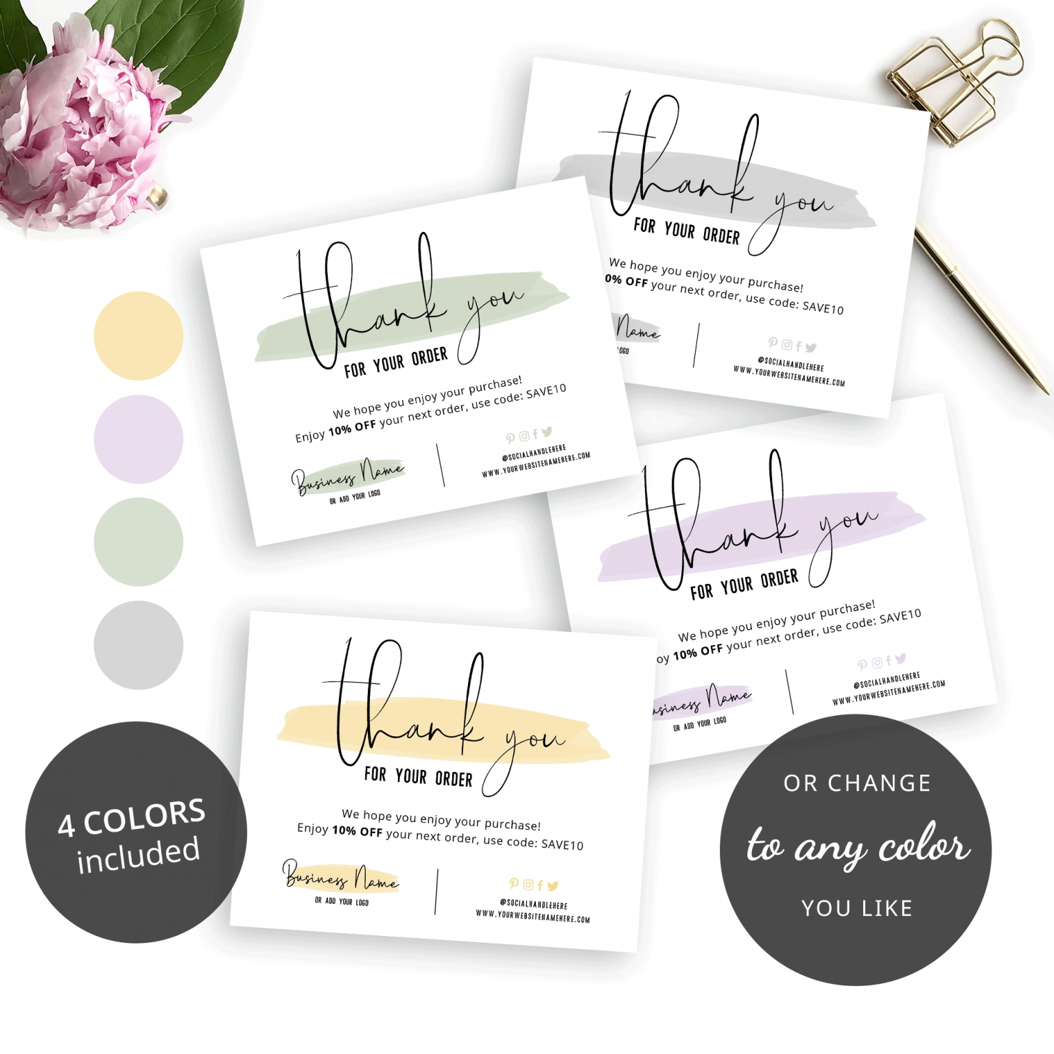 Thank You For Order Note Template: DIY Thank You Card Maker