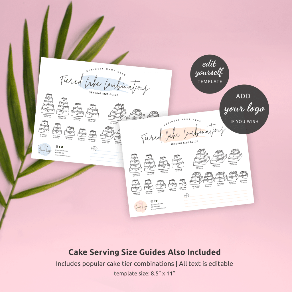 Printable Cake Cutting Guides Template - Cake Serving Guide