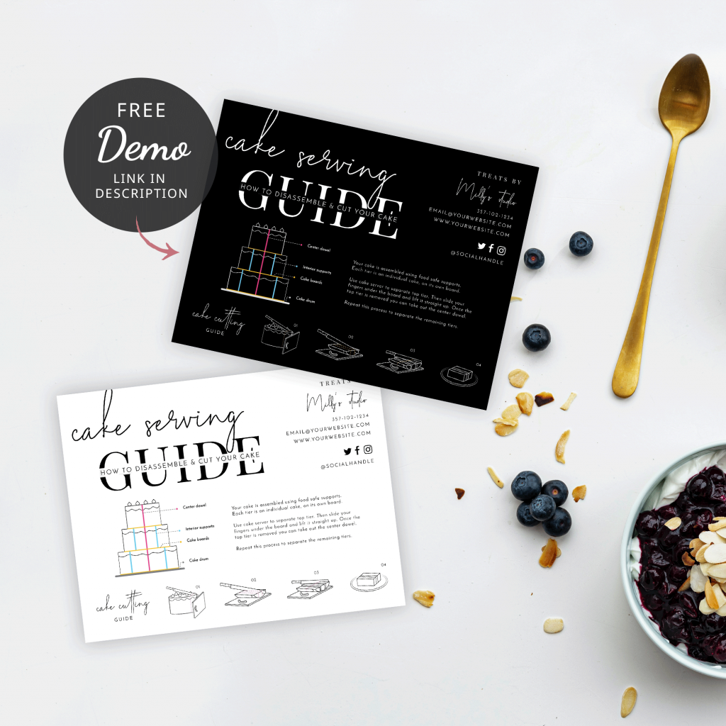 Cake Care Guide Template - Printable Cake Care Instructions Insert