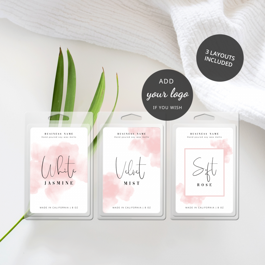 printable wax melt labels watercolor clamshell sticker