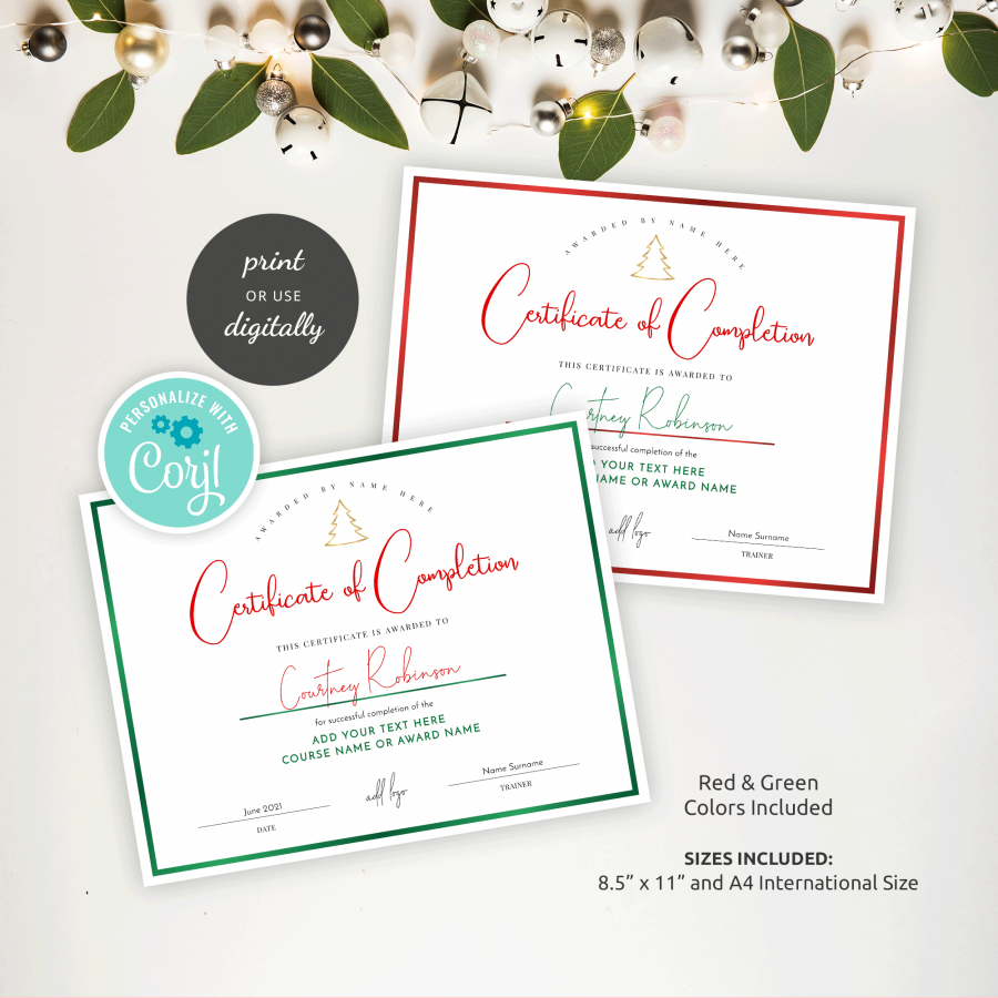 Printable Christmas Award Certificates / Certificate Of Appreciation