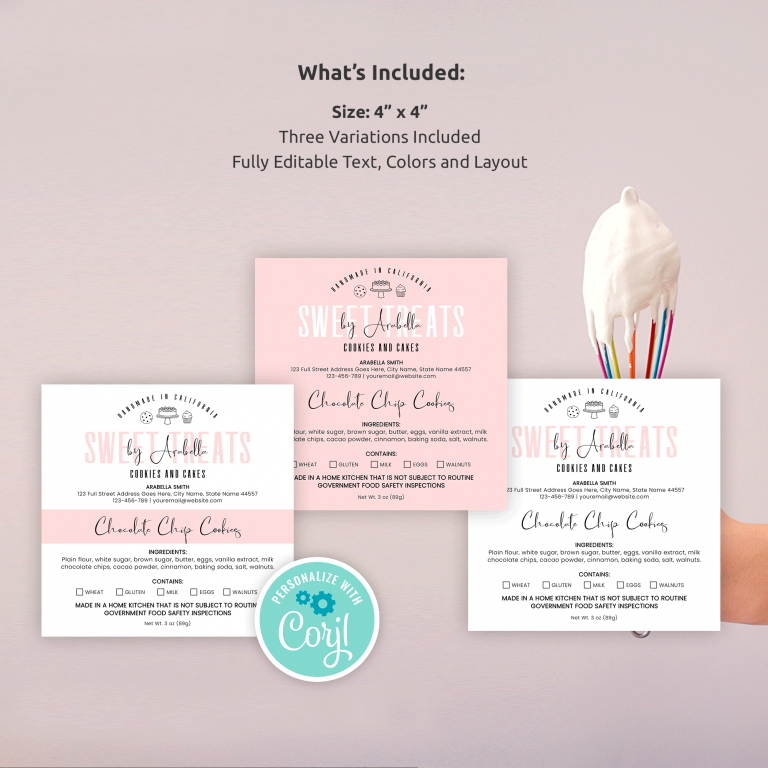 Homemade Food Label Template: Printable Food Ingredients List