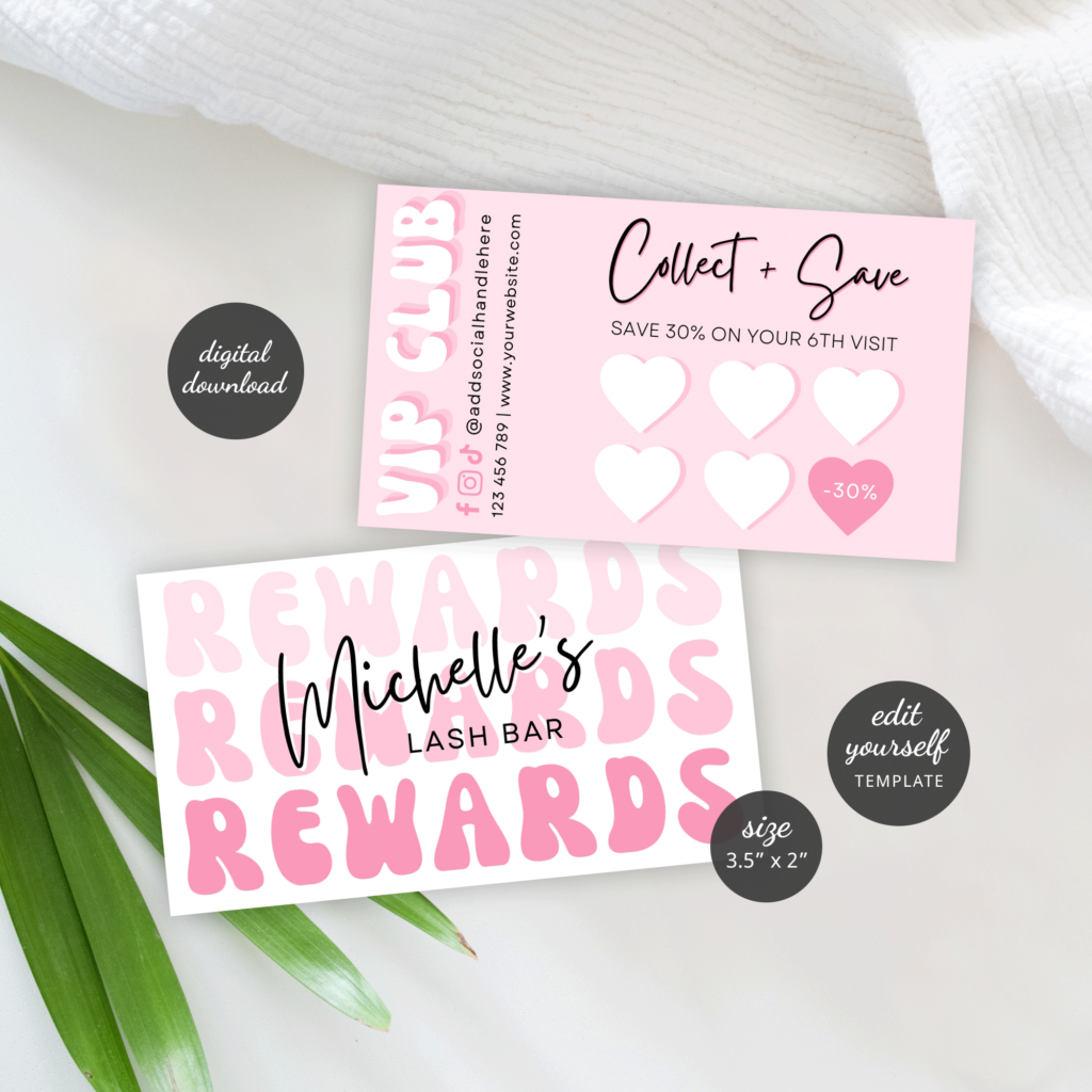 Business Rewards Cards: Retro Groovy Nostalgia Canva Template