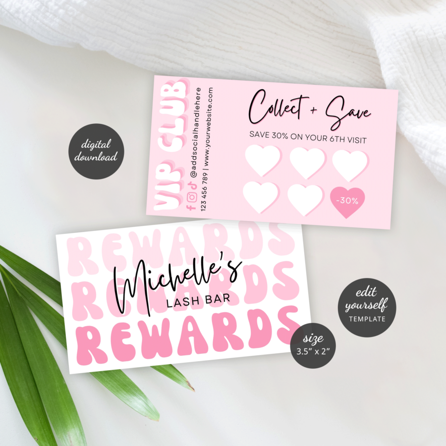 Business Rewards Cards: Retro Groovy Nostalgia Canva Template