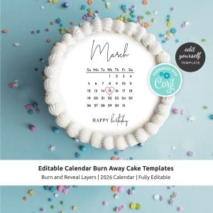 calendar cake design
