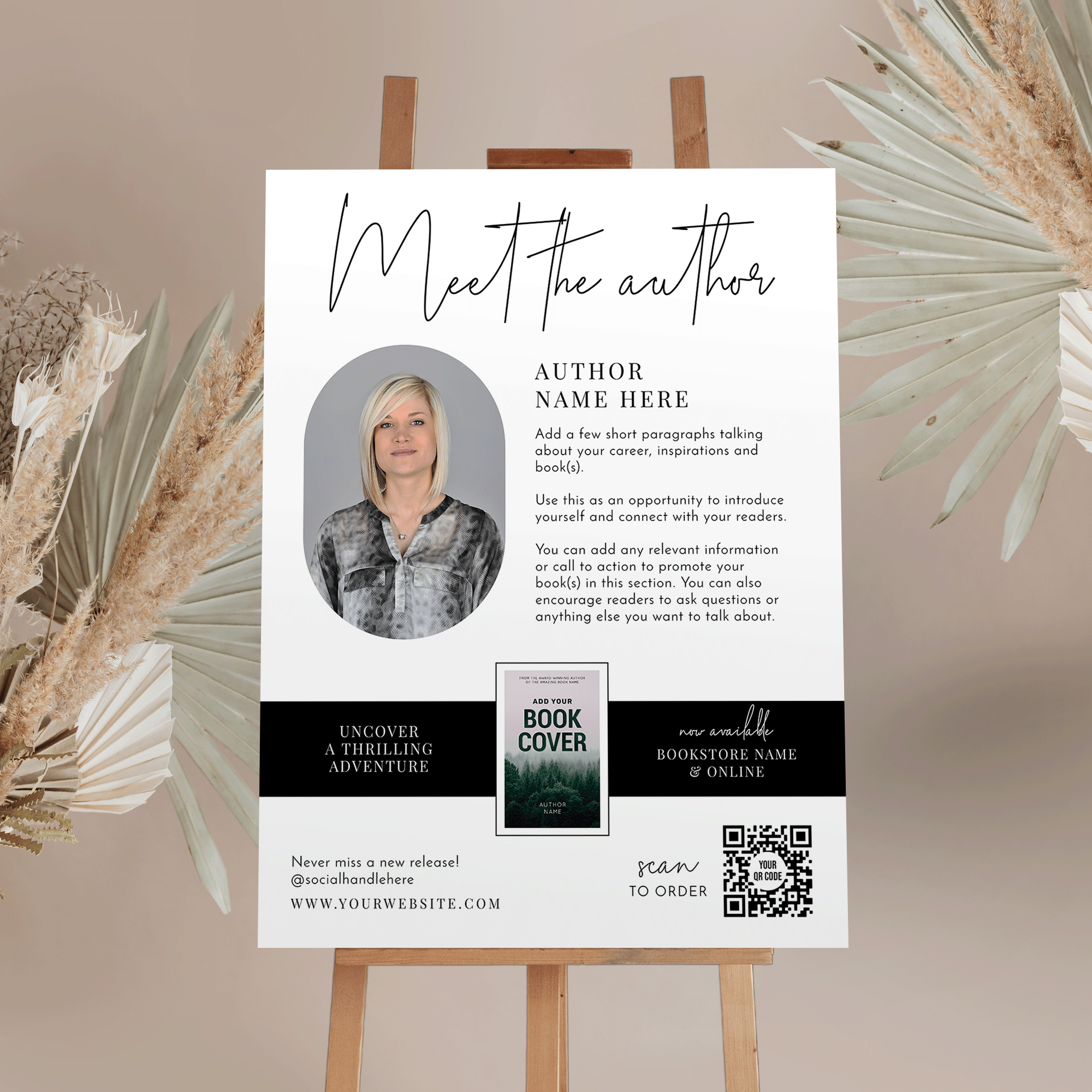 meet-the-author-minimalist-black-and-white-easel-sign-template-5 meet the author sign